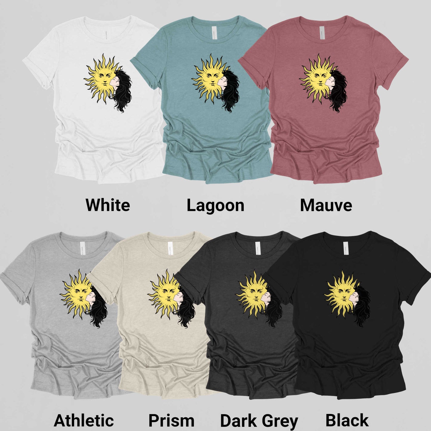 Girl and Sun Graphic Tee for Women, Trendy Casual Wear, Ideal Gift for Her on Any Occasion.