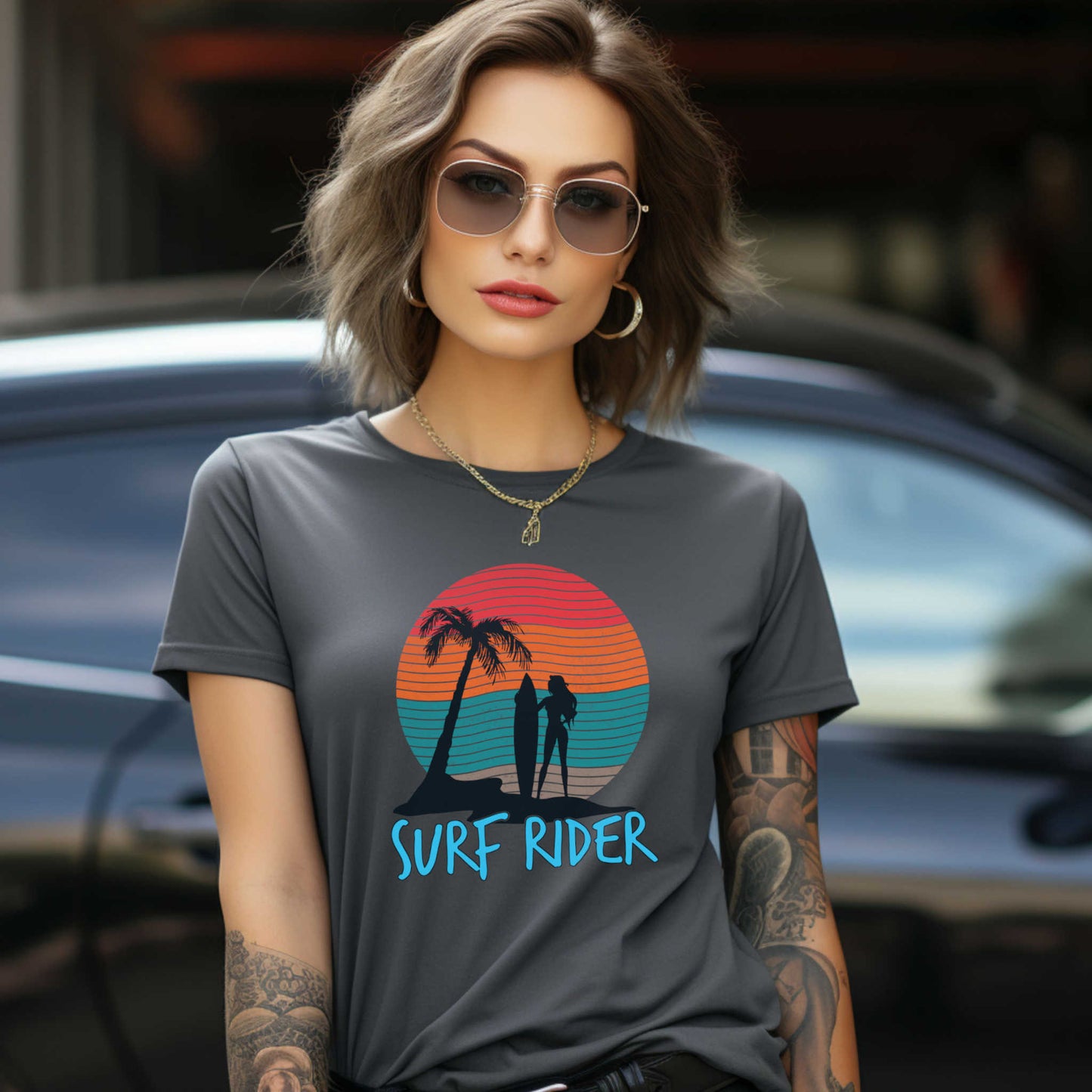 Surf Rider T-Shirt, Summer Beach Vacation Tee.