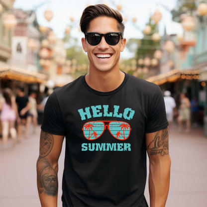 Hello Summer T-shirt, Fun Summer Vacation Tee, Perfect Outdoor Wear, Ideal Summer Gift. Vinyl.