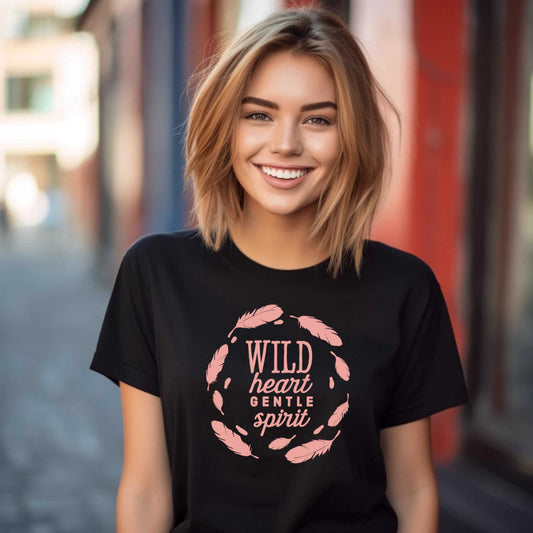 T-shirt for Camping. Wild Heart Gentle Spirit.