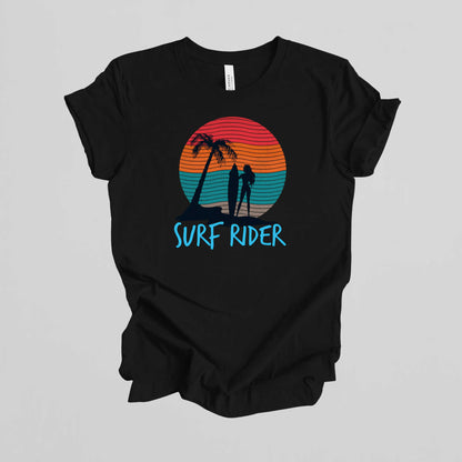 Surf Rider T-Shirt, Summer Beach Vacation Tee.