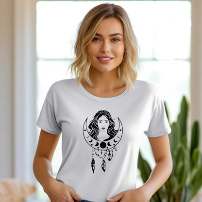 Moon Girl #1 T-shirt Print, Artistic Celestial Girl Tee.