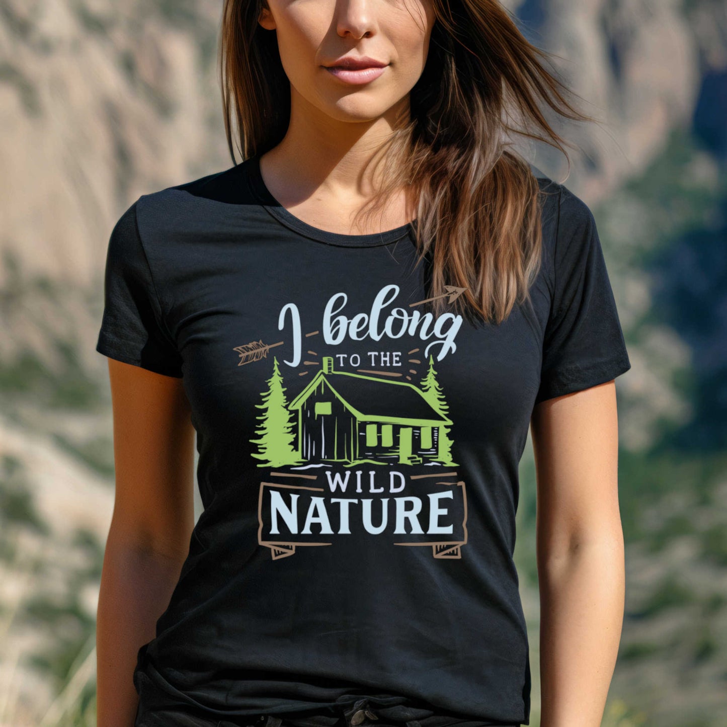 Camping Adventure T-Shirt. I Belong to the Wild Nature.