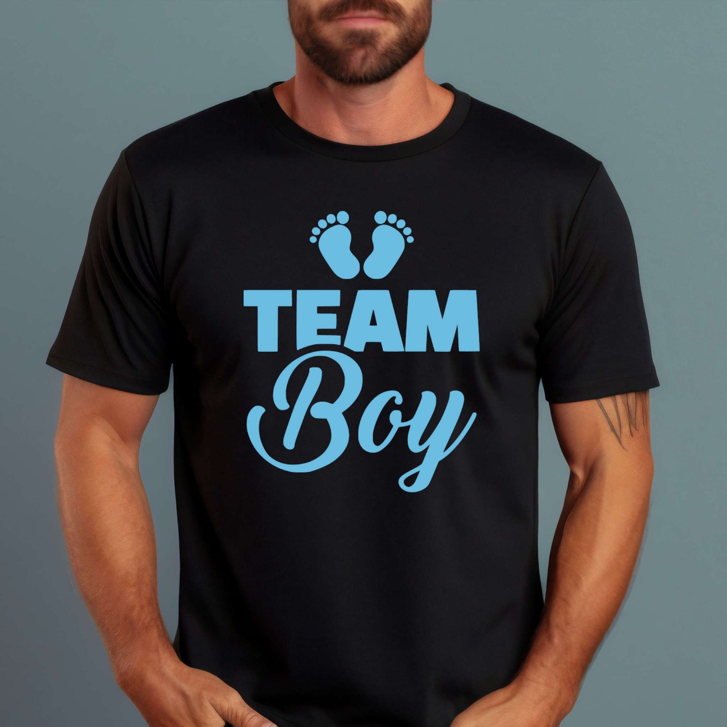 T-shirt for Gender Reveal Party. Team Boy.