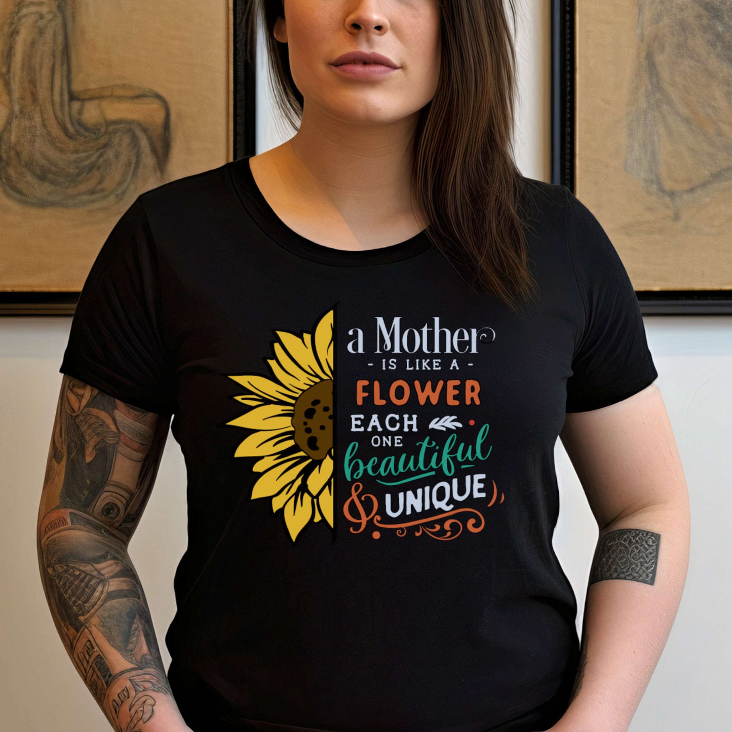 Mother Gift T-shirt. A Mother is like a Flower.