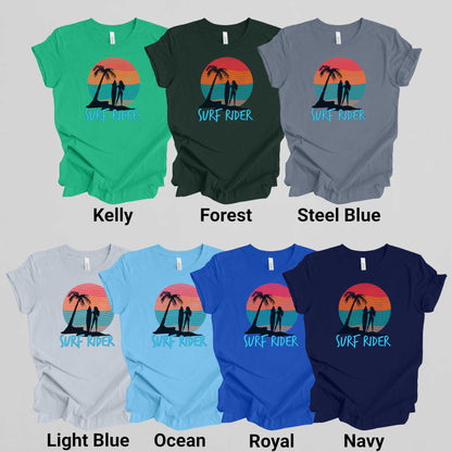 Surf Rider T-Shirt, Summer Beach Vacation Tee.