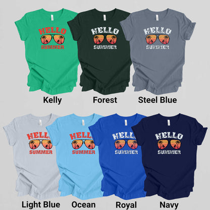 Hello Summer T-shirt, Fun Summer Vacation Tee, Perfect Outdoor Wear, Ideal Summer Gift