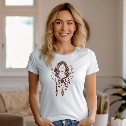 Moon Girl #1 T-shirt Print, Artistic Celestial Girl Tee.