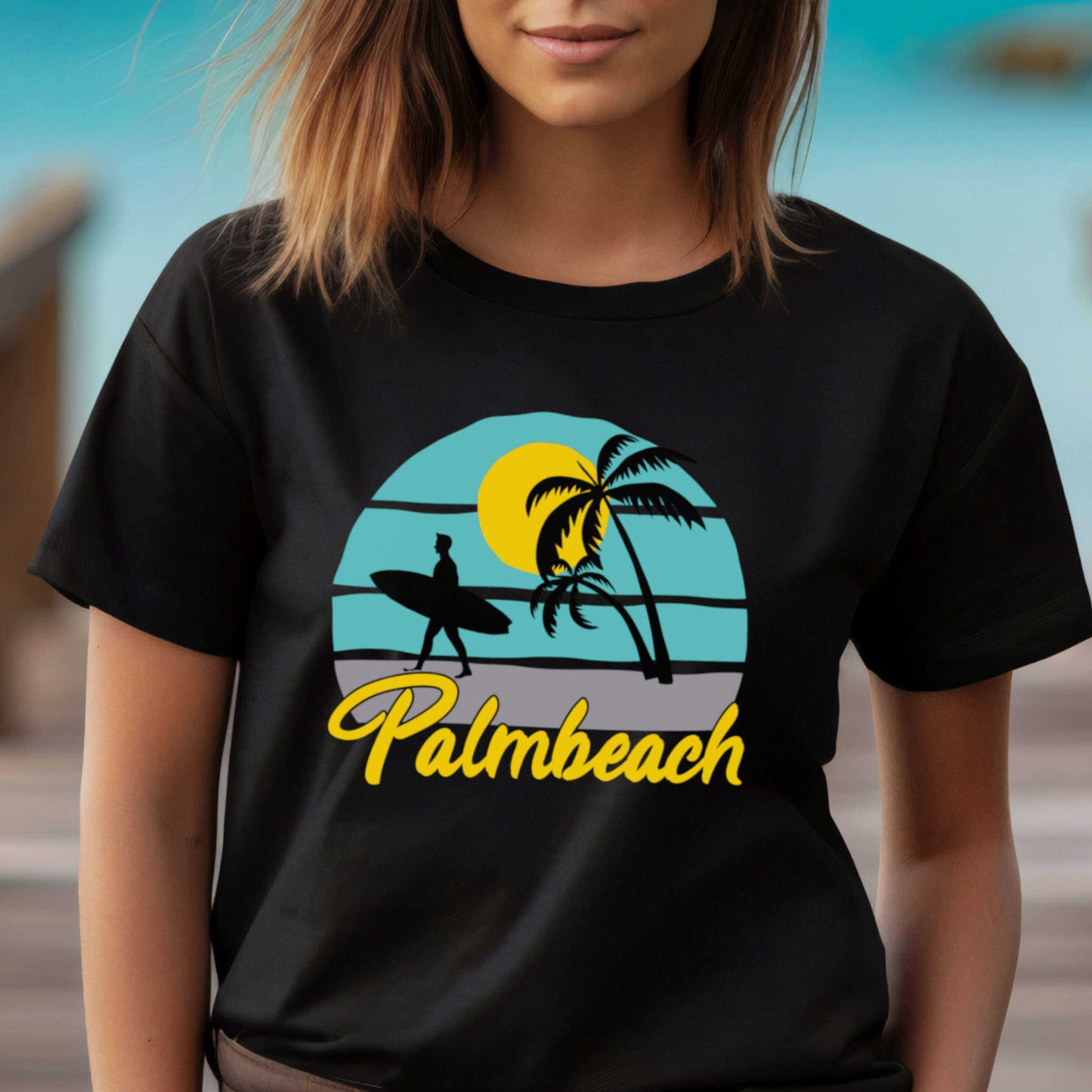 Palmbeach Summer T-Shirt, Beach Vacation Shirt.