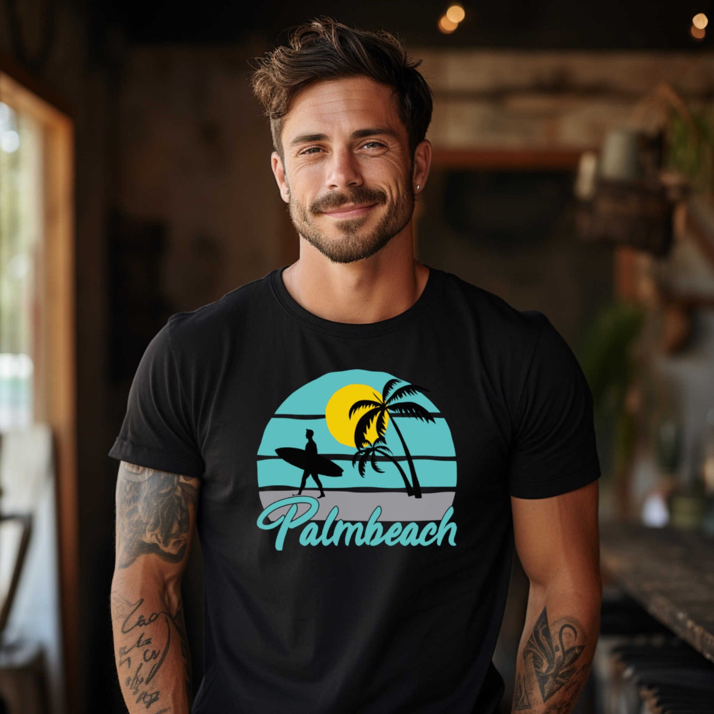 Palmbeach Summer T-Shirt, Beach Vacation Shirt.