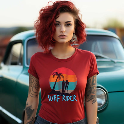 Surf Rider T-Shirt, Summer Beach Vacation Tee.