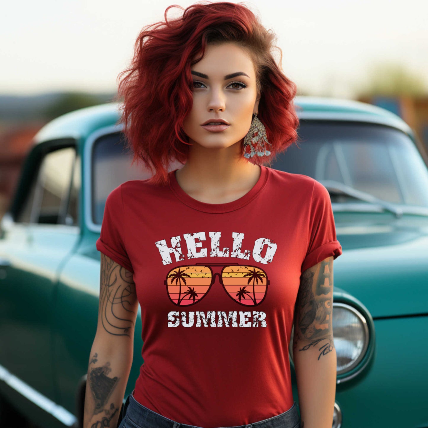 Hello Summer T-shirt, Fun Summer Vacation Tee, Perfect Outdoor Wear, Ideal Summer Gift