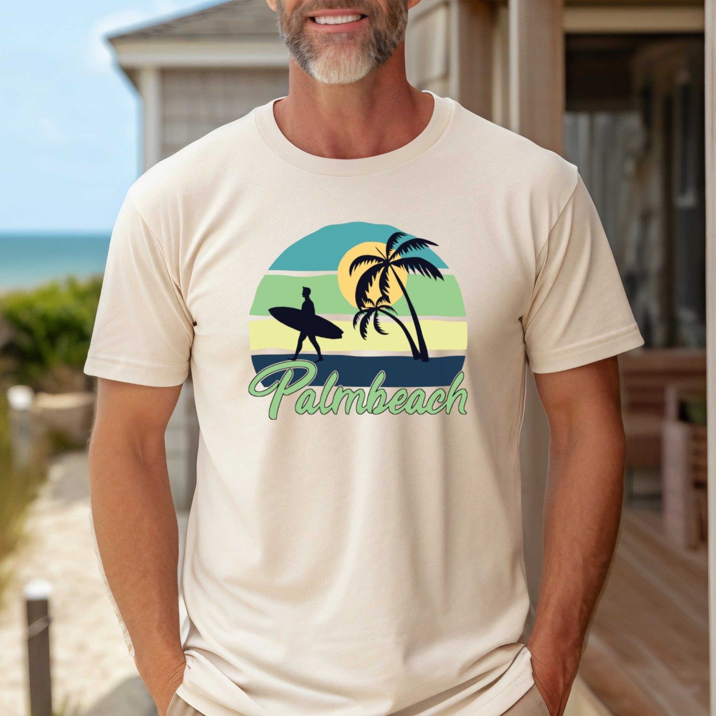 Palmbeach Summer T-Shirt, Beach Vacation Shirt.