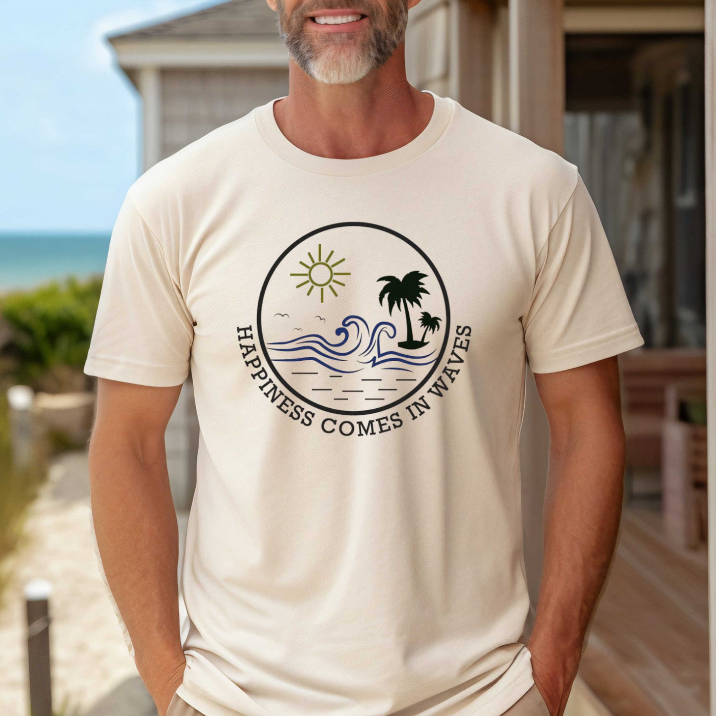 T-shirt for Summer. Happiness Comes in Waves.