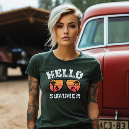 Hello Summer T-shirt, Fun Summer Vacation Tee, Perfect Outdoor Wear, Ideal Summer Gift