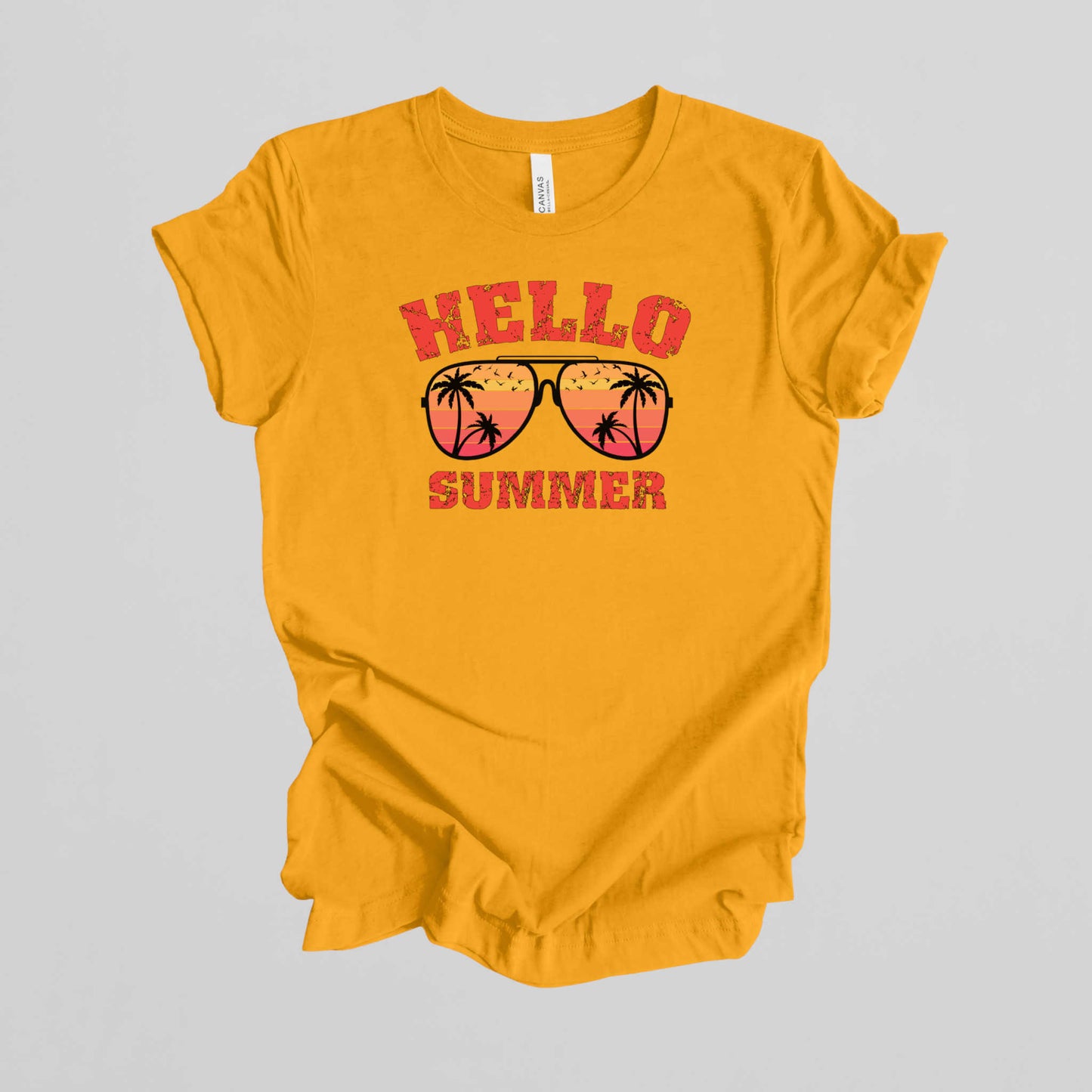 Hello Summer T-shirt, Fun Summer Vacation Tee, Perfect Outdoor Wear, Ideal Summer Gift