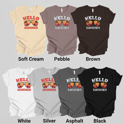 Hello Summer T-shirt, Fun Summer Vacation Tee, Perfect Outdoor Wear, Ideal Summer Gift