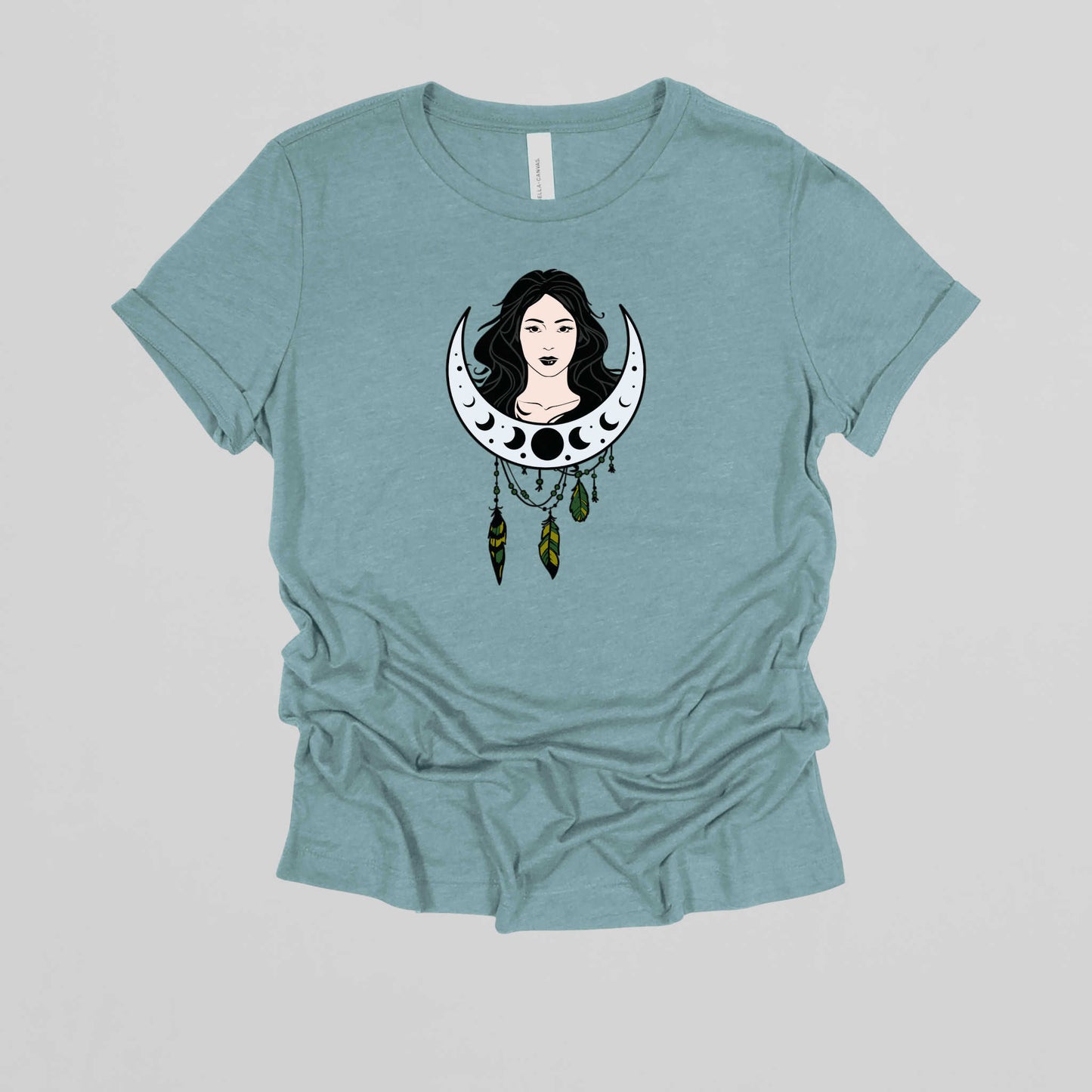 Moon Girl T-shirt Print #1, Artistic Celestial Girl Tee.