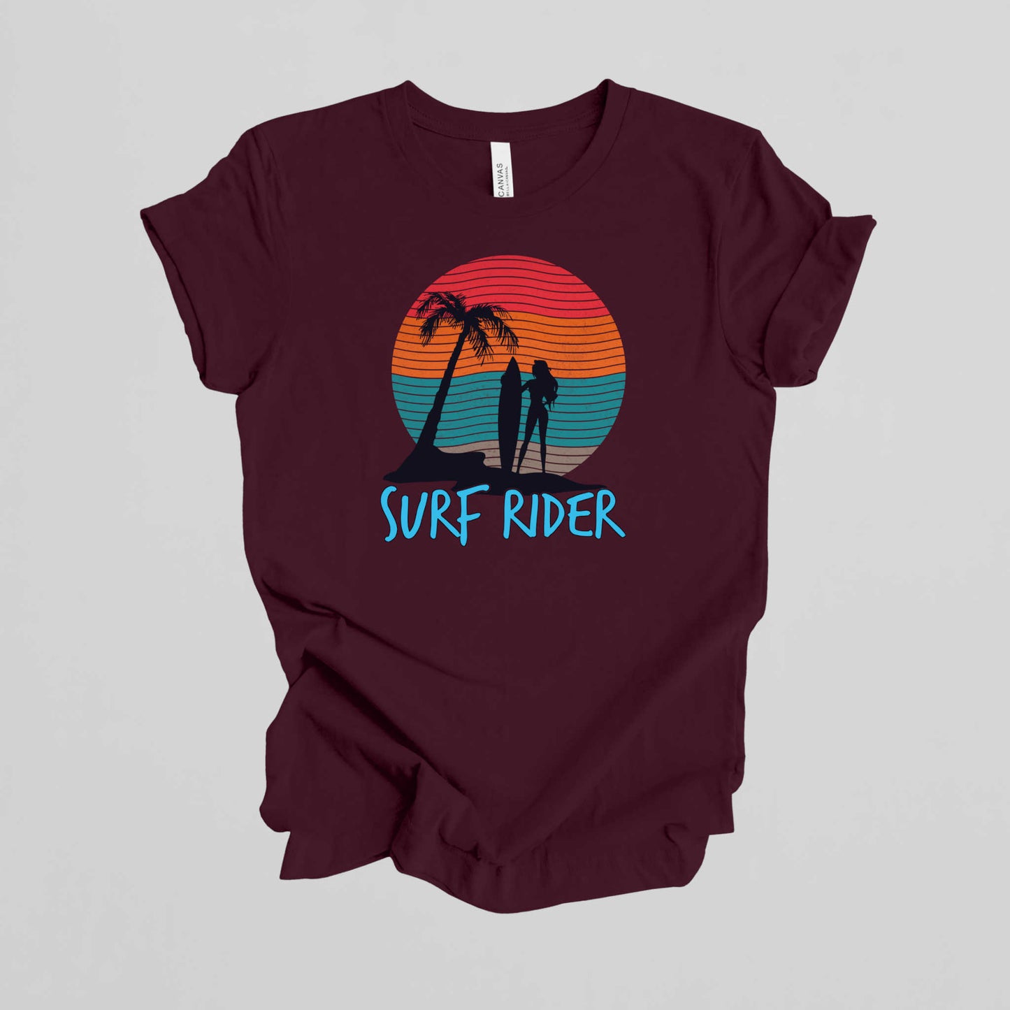 Surf Rider T-Shirt, Summer Beach Vacation Tee.