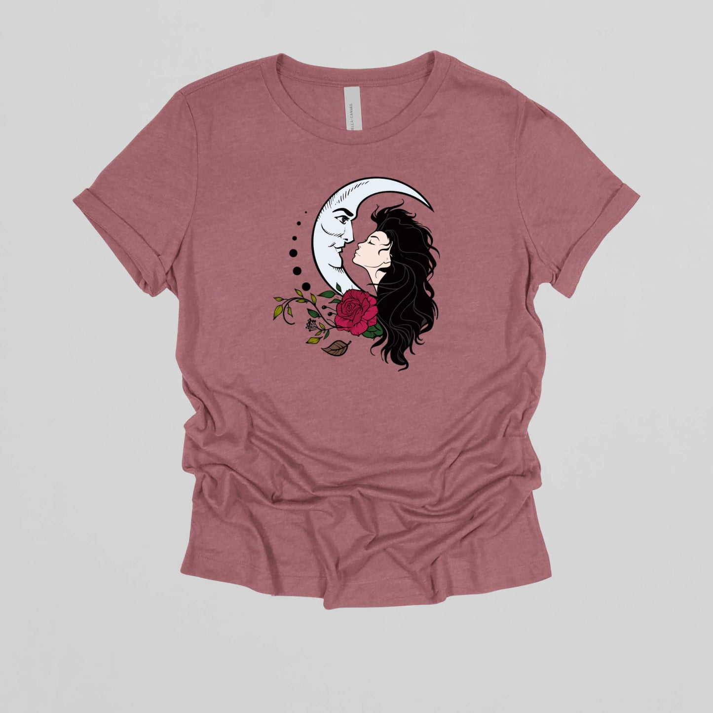 Moon Girl T-shirt Print #2, Artistic Celestial Girl Tee.