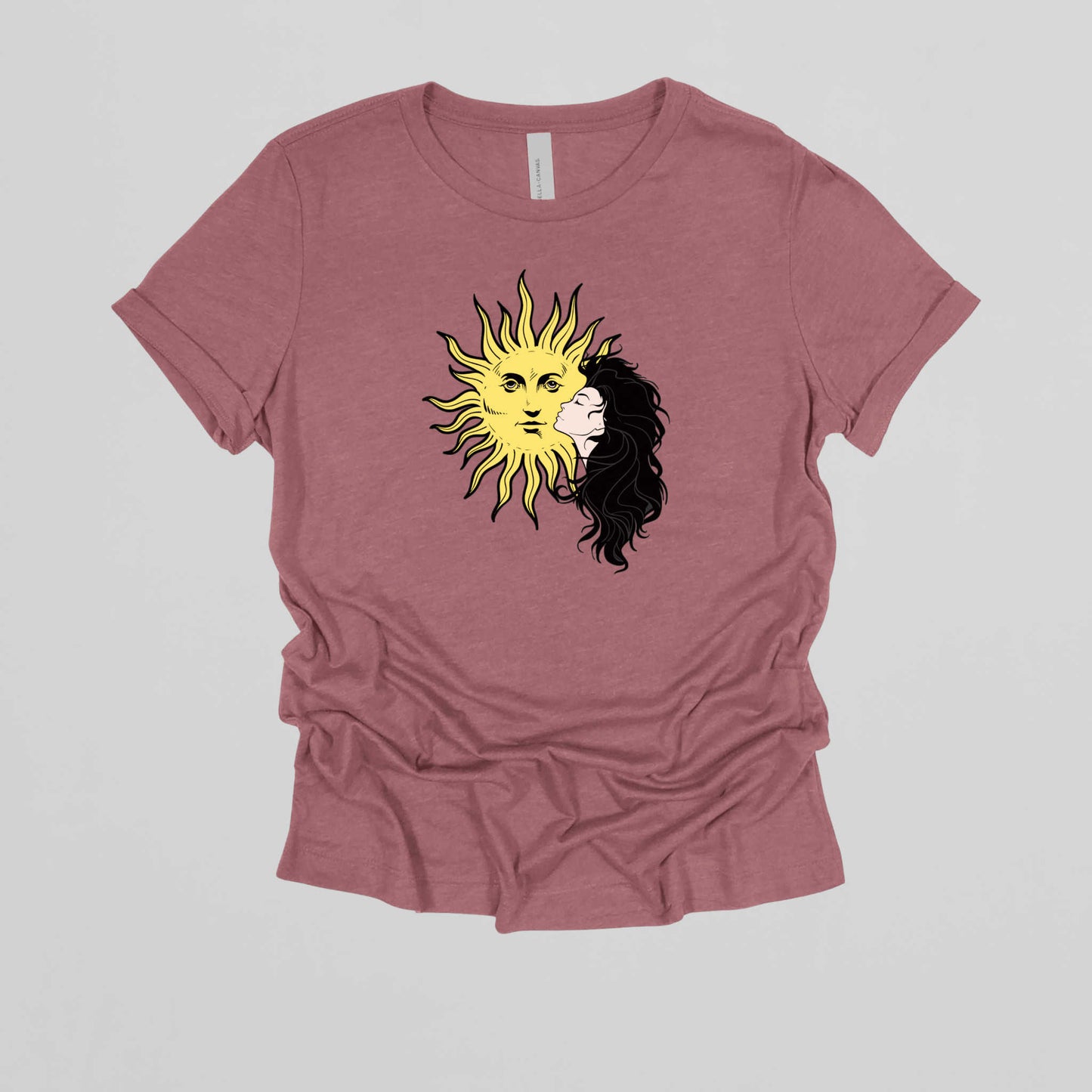 Girl and Sun Graphic Tee for Women, Trendy Casual Wear, Ideal Gift for Her on Any Occasion.