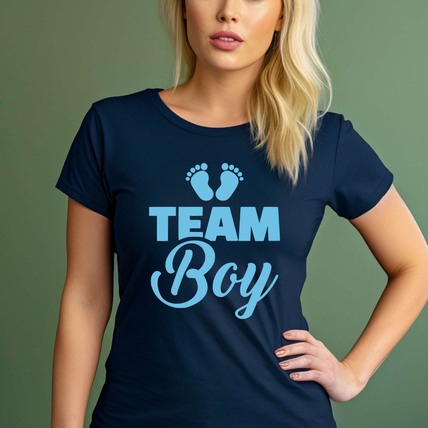 T-shirt for Gender Reveal Party. Team Boy.