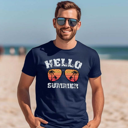 Hello Summer T-shirt, Fun Summer Vacation Tee, Perfect Outdoor Wear, Ideal Summer Gift