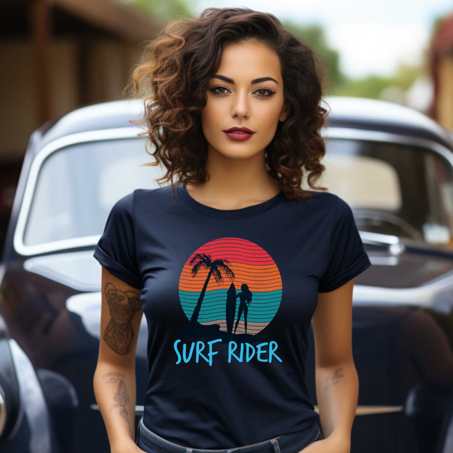 Surf Rider T-Shirt, Summer Beach Vacation Tee.