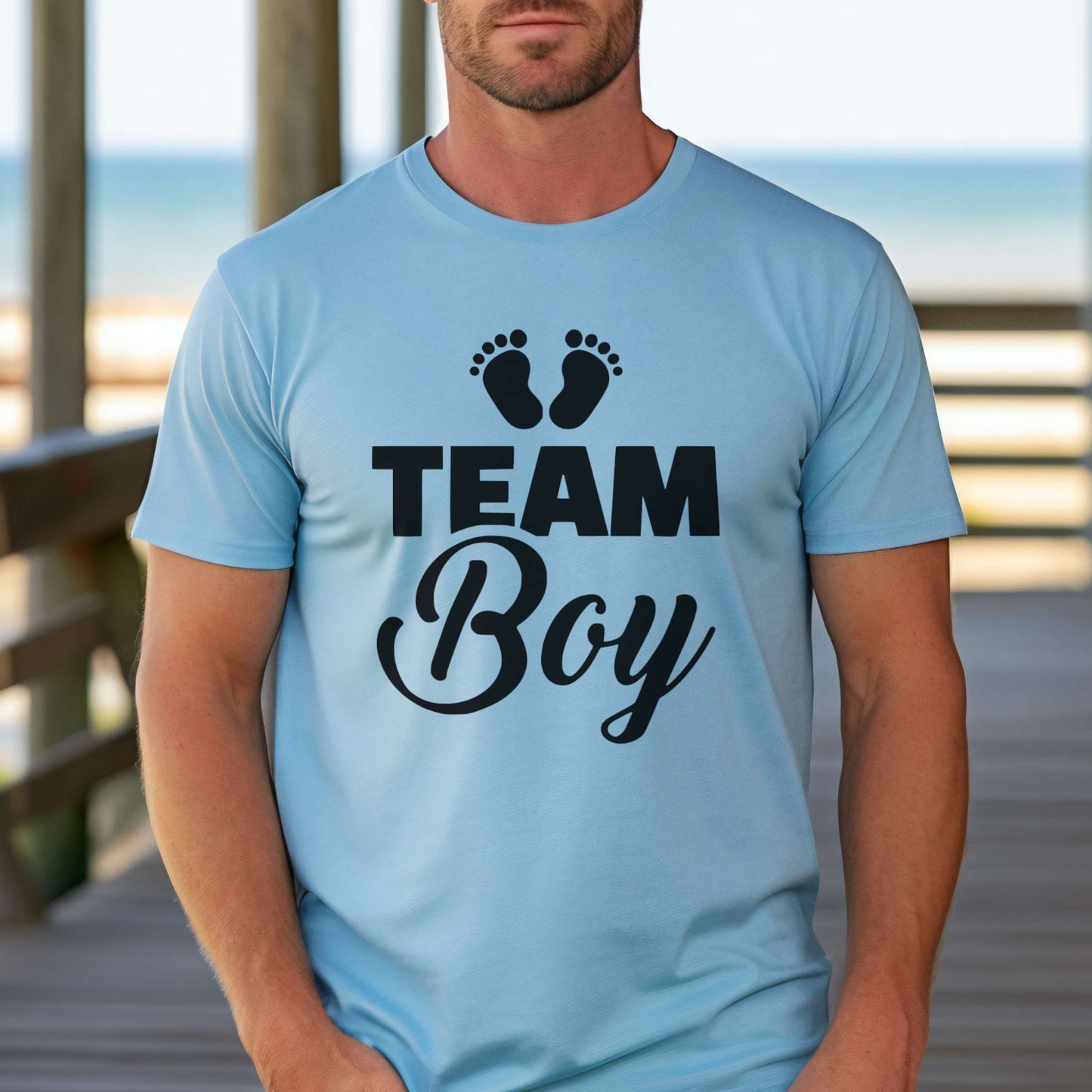 T-shirt for Gender Reveal Party. Team Boy.