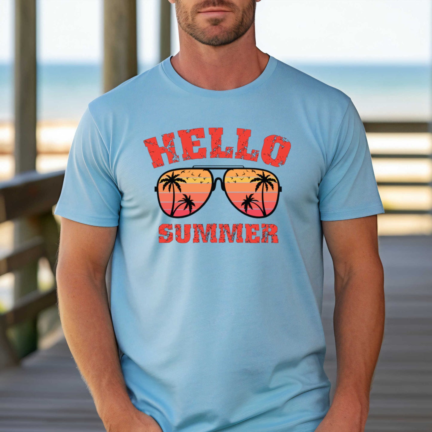 Hello Summer T-shirt, Fun Summer Vacation Tee, Perfect Outdoor Wear, Ideal Summer Gift