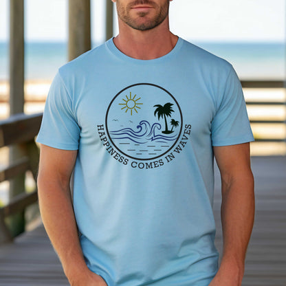 T-shirt for Summer. Happiness Comes in Waves.