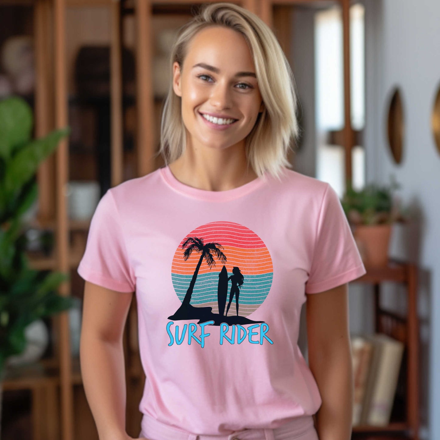 Surf Rider T-Shirt, Summer Beach Vacation Tee.