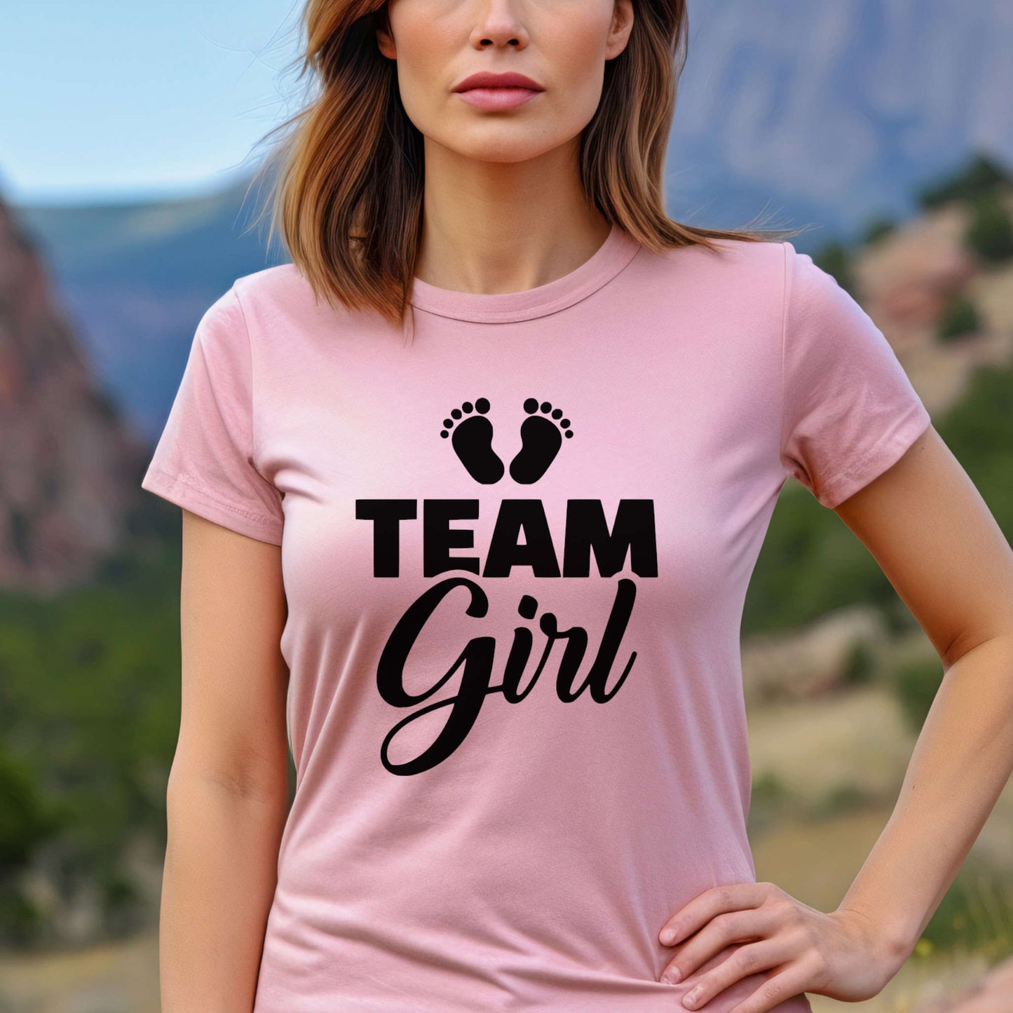 T-shirt for Gender Reveal Party. Team Girl.