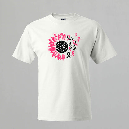 T-shirt with Sunflower. Cancer Awareness.