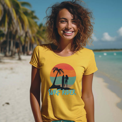 Surf Rider T-Shirt, Summer Beach Vacation Tee.