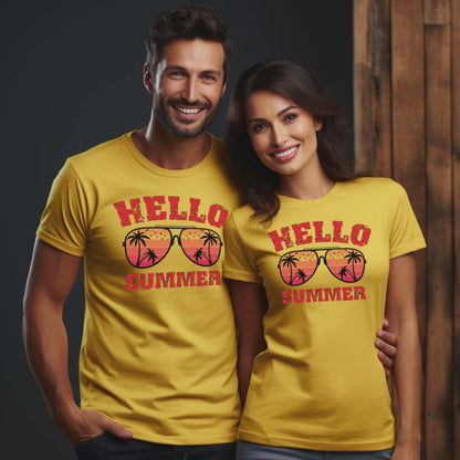 Hello Summer T-shirt, Fun Summer Vacation Tee, Perfect Outdoor Wear, Ideal Summer Gift