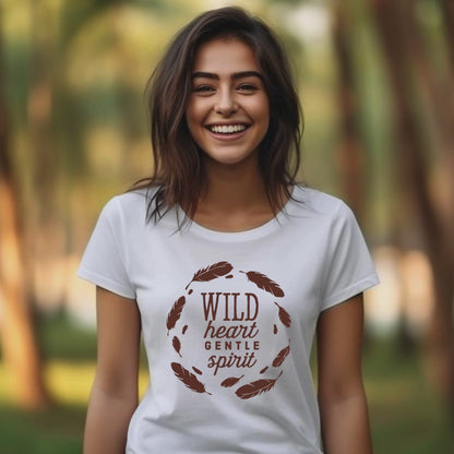 T-shirt for Camping. Wild Heart Gentle Spirit.