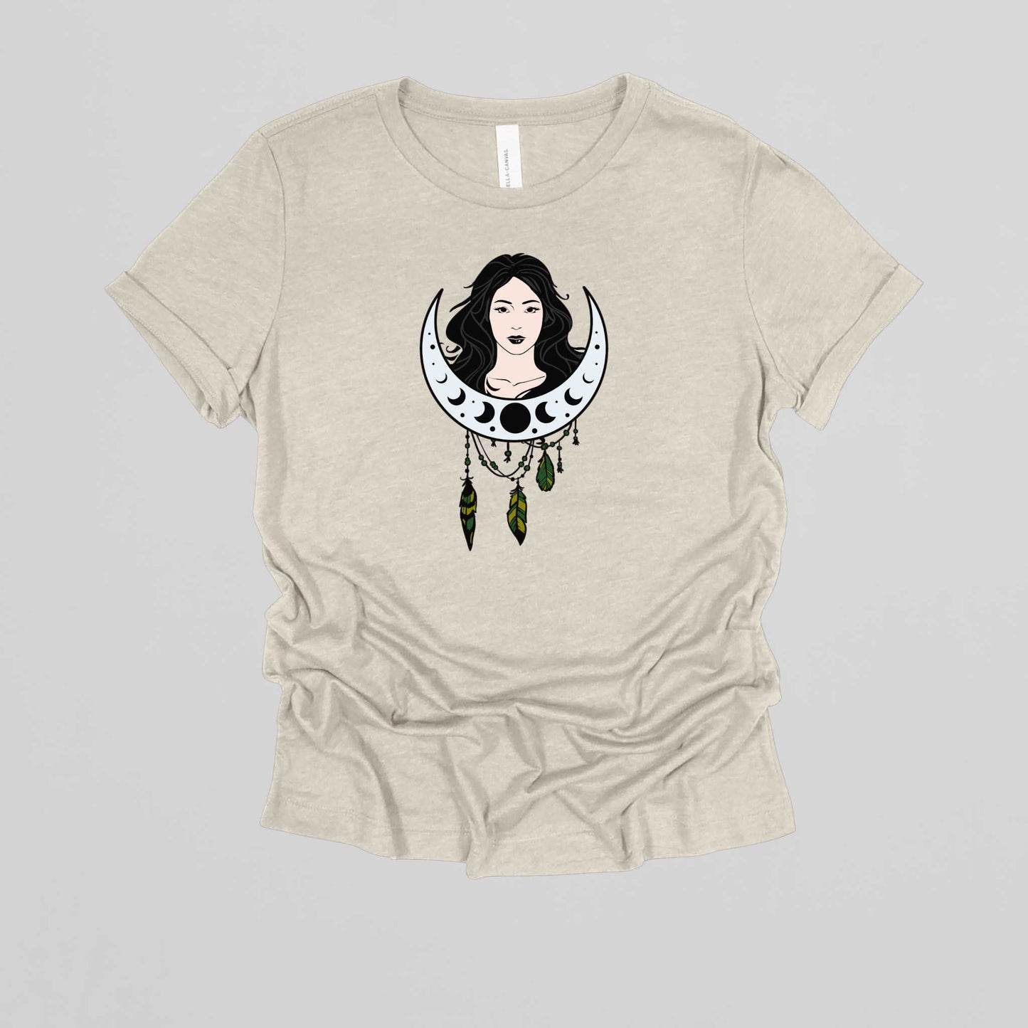 Moon Girl T-shirt Print #1, Artistic Celestial Girl Tee.