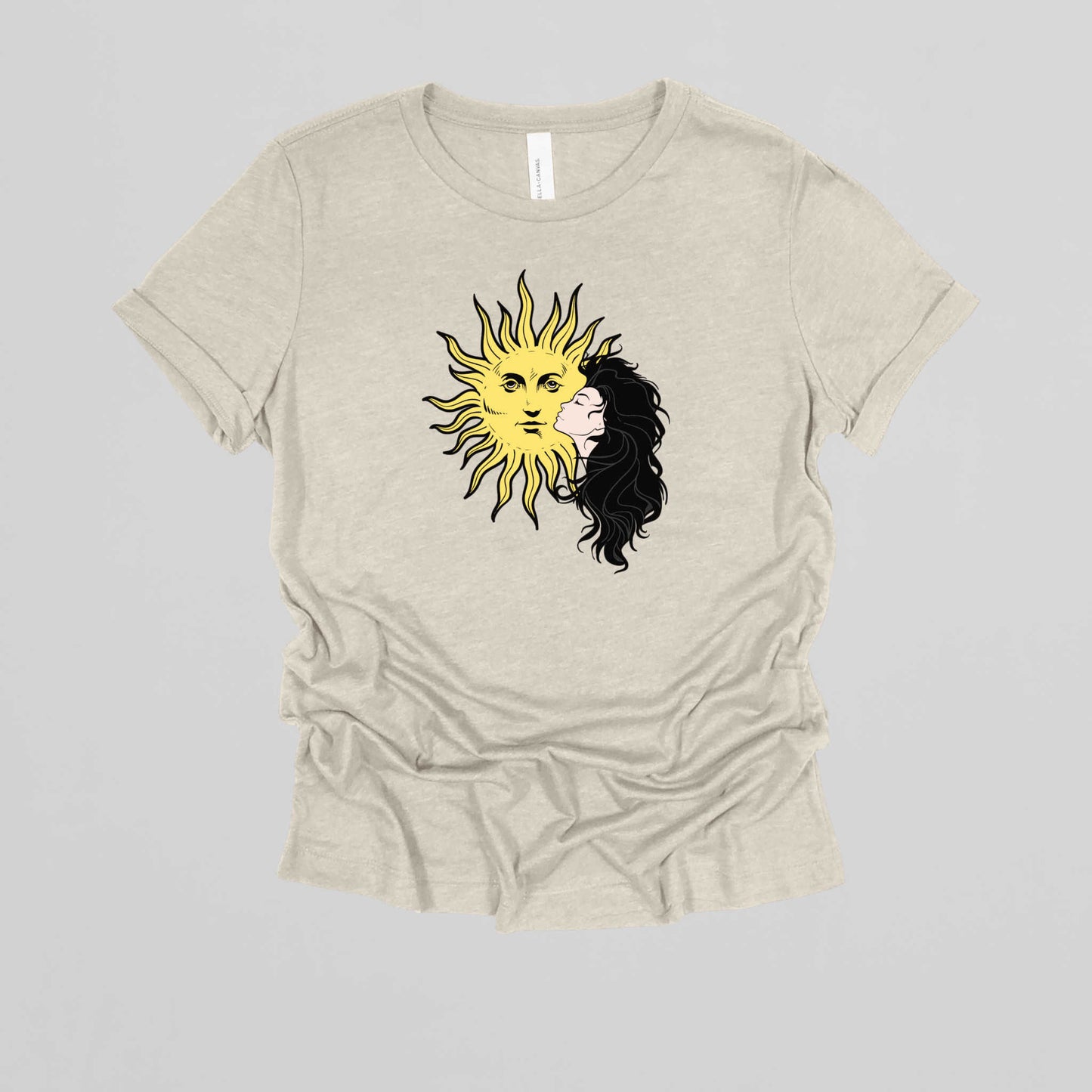 Girl and Sun Graphic Tee for Women, Trendy Casual Wear, Ideal Gift for Her on Any Occasion.