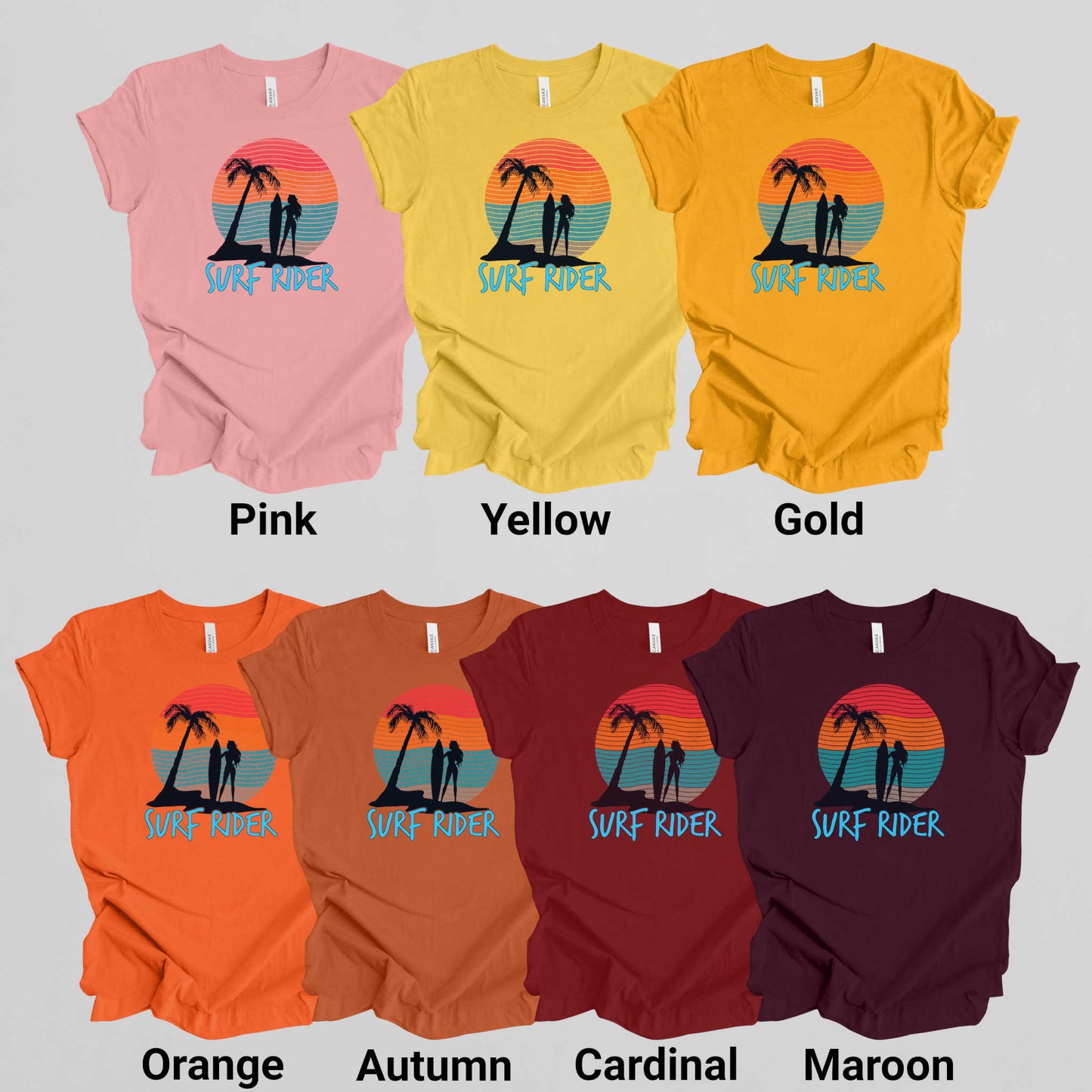 Surf Rider T-Shirt, Summer Beach Vacation Tee.