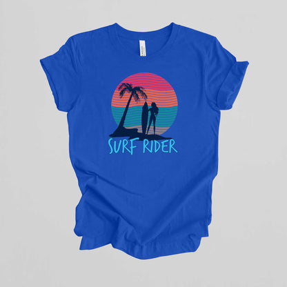 Surf Rider T-Shirt, Summer Beach Vacation Tee.