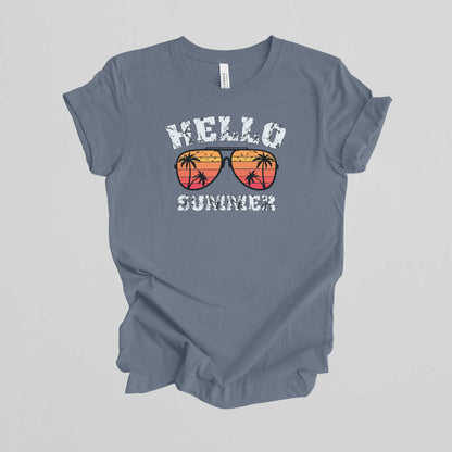 Hello Summer T-shirt, Fun Summer Vacation Tee, Perfect Outdoor Wear, Ideal Summer Gift