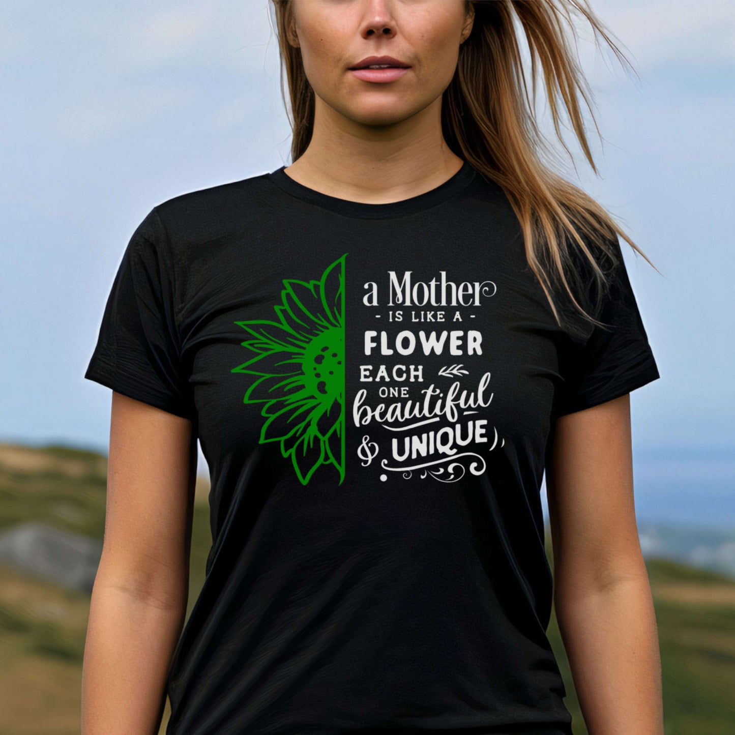 Mother Gift T-shirt. A Mother is like a Flower.