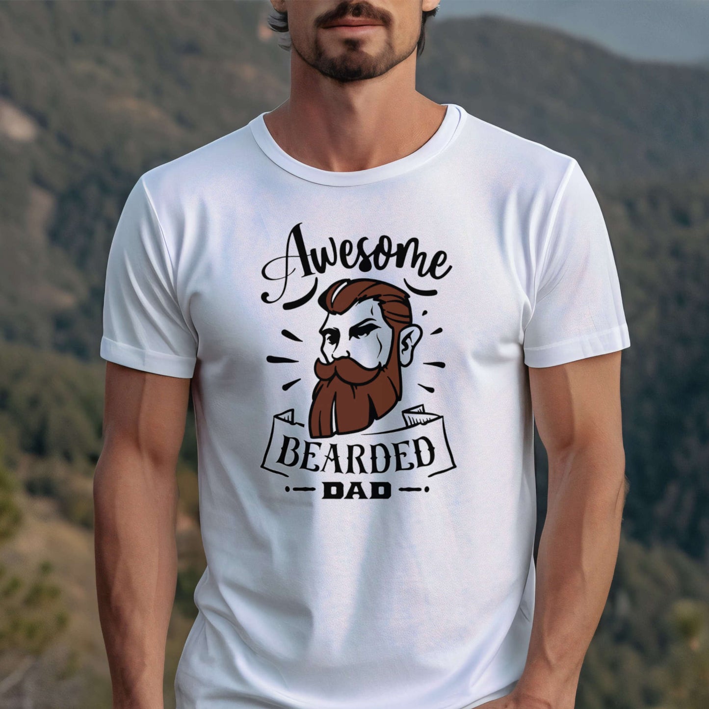 T-shirt for Men. Awesome Bearded Dad.