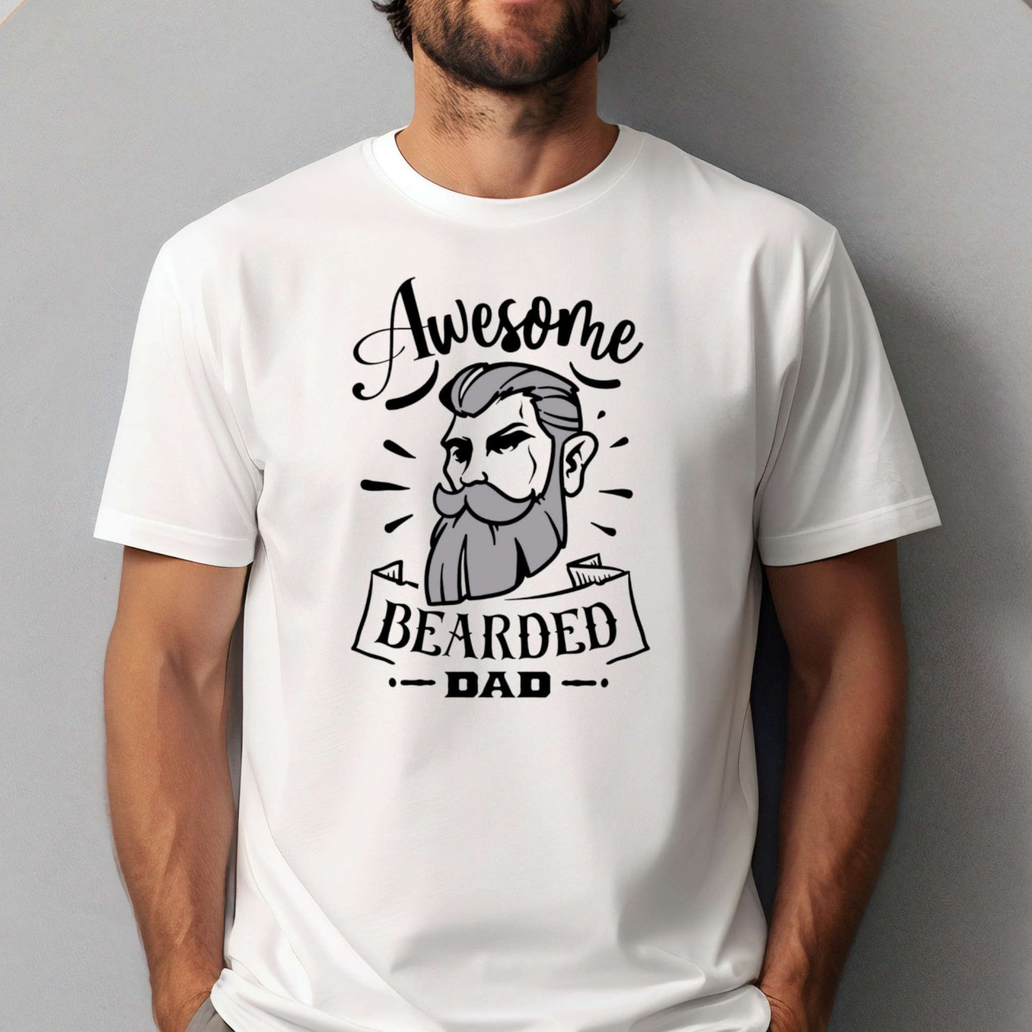 T-shirt for Men. Awesome Bearded Dad.