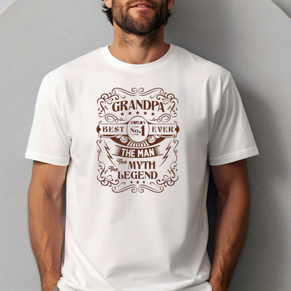 T-shirt for Men. Grandpa, Best World No. 1 Ever, The Man, The Myth, The Legend.