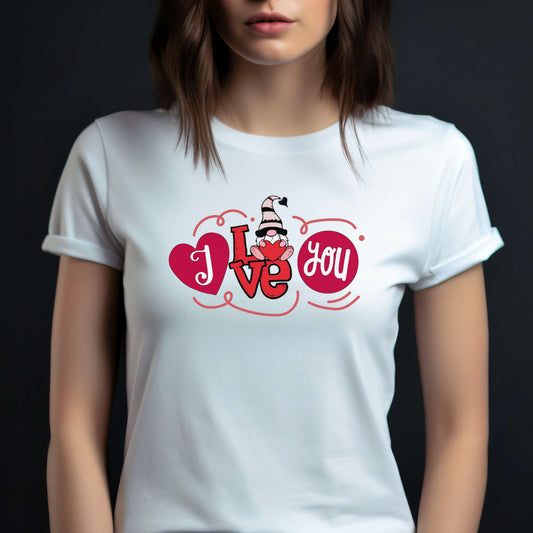 Valentine day t-shirt. I love You.