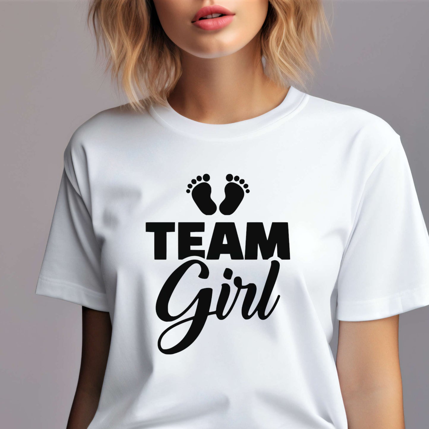 T-shirt for Gender Reveal Party. Team Girl.