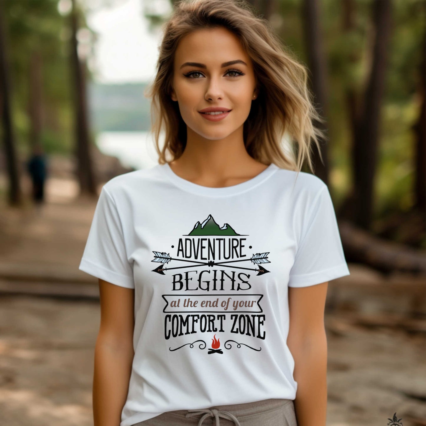 Adventures Camping T-shirt. Adventure Begins at the end of your Confort Zone.