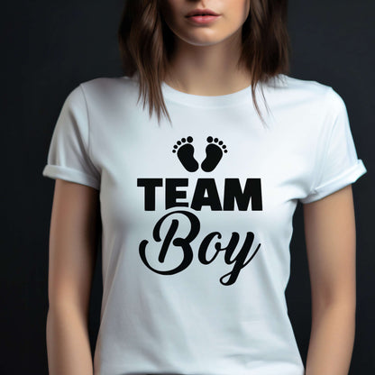 T-shirt for Gender Reveal Party. Team Boy.